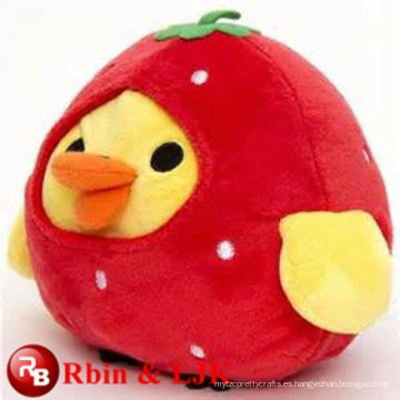 Juguete de peluche de fresa de pato relleno